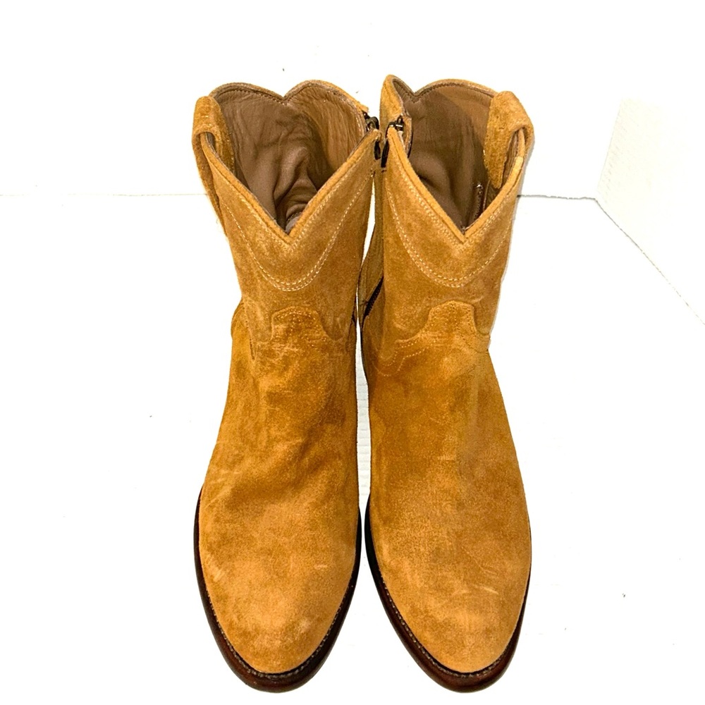 TECOVAS The Dean Suede Handmade Western Boot Size 10.5 D Honey Suede Brown